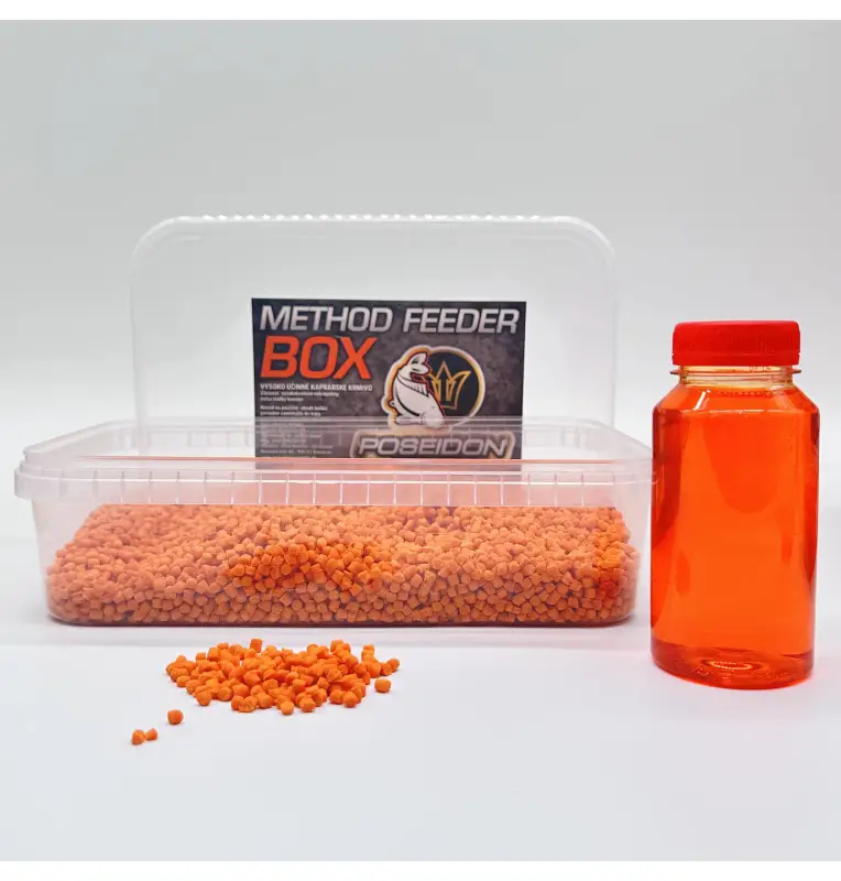 Poseidon Feeder Box Halibut 1Kg Pellet Method Feeder mit Liquid-Bait-JJ-Fishing