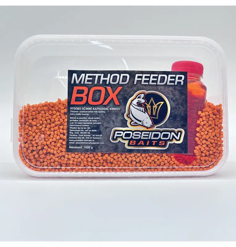 Poseidon Feeder Box Halibut 1000g Pellet Method Feeder mit Booster-Köder-JJ-Fishing