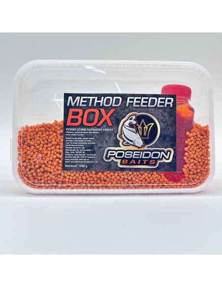 Poseidon Feeder Box Halibut 1000g Pellet Method Feeder mit Booster-Köder-JJ-Fishing