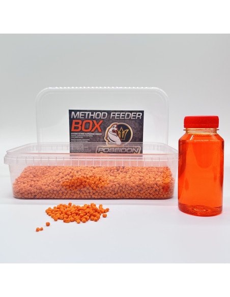 Poseidon Feeder Box Muschel 1000g Pellet Method Feeder mit Booster-Köder-JJ-Fishing