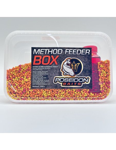 Poseidon Feeder Box Tutti Frutti 1Kg Pellet Method Feeder mit Liquid-Bait-JJ-Fishing