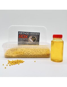 Poseidon Feeder Box Sweet Corn 1Kg Pellet Method Feeder mit Liquid-Bait-JJ-Fishing