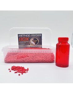 Poseidon Feeder Box Erdbeere 1000g Pellet Method Feeder mit Booster-Köder-JJ-Fishing