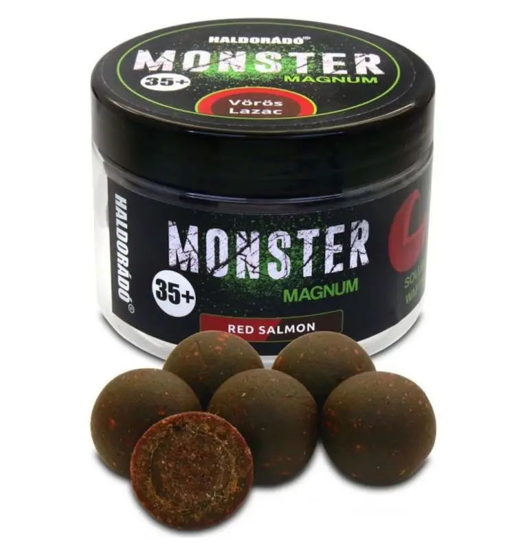 Haldorado MONSTER Magnum 35+ mm Red Salmon Coated Hookbaits Ummantelt Extra Intensive Premium Collection-Köder-JJ-Fishing