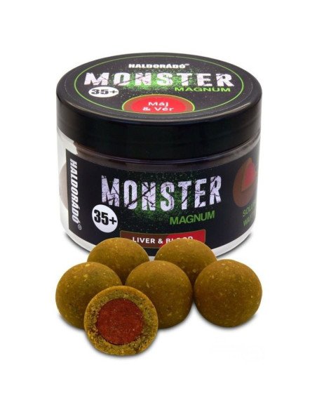 Haldorado MONSTER Magnum 35+ mm Blood & Liver Coated Hookbaits Ummantelt Extra Intensive Premium Collection-Köder-JJ-Fishing