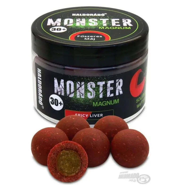 Haldorado MONSTER Magnum 30+ mm Spicy Liver Coated Hookbaits Ummantelt Extra Intensive Premium Collection-Köder-JJ-Fishing