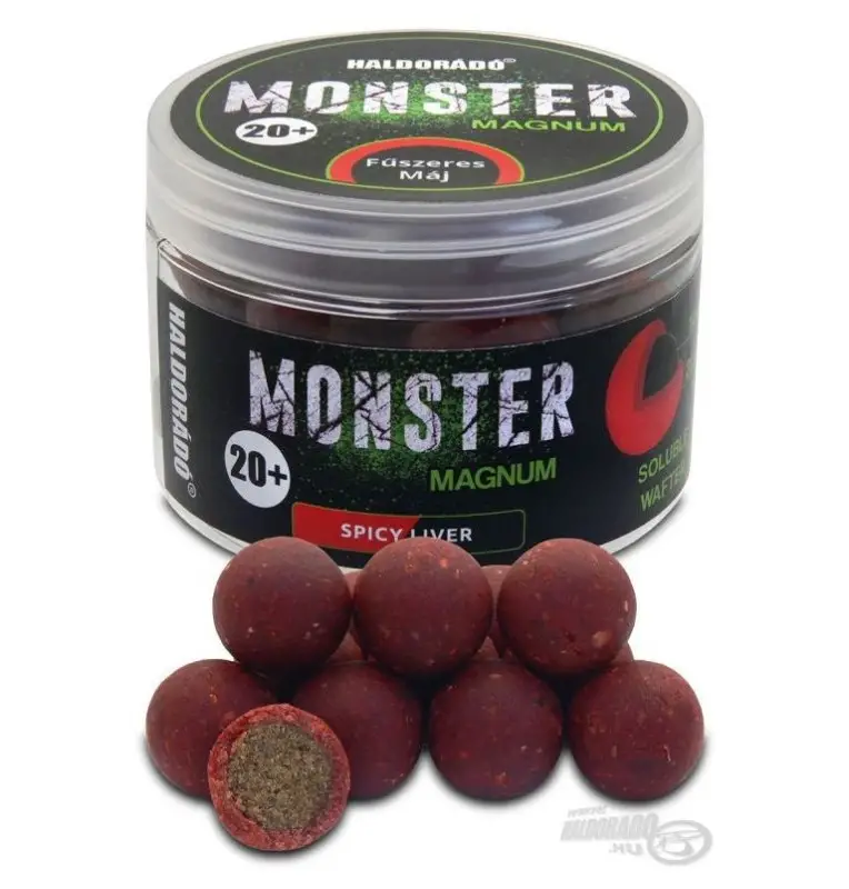 Haldorado MONSTER Magnum 20+ mm Spicy Liver Coated Hookbaits Ummantelt Extra Intensive Premium Collection-Köder-JJ-Fishing