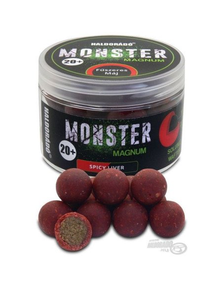 Haldorado MONSTER Magnum 20+ mm Spicy Liver Coated Hookbaits Ummantelt Extra Intensive Premium Collection-Bait-JJ-Fishing