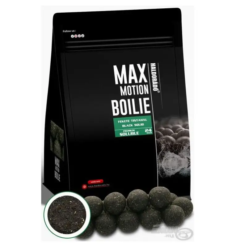 Haldorado Max Motion SOLUBLE Black Squid 24mm 800g Boilies Extra Intensive Fast Action Premium Collection-Köder-JJ-Fishing