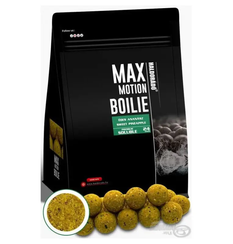 Haldorado Max Motion SOLUBLE Sweet Pineapple 24mm 800g Boilies Extra Intensive Fast Action Premium Collection-Köder-JJ-Fishing