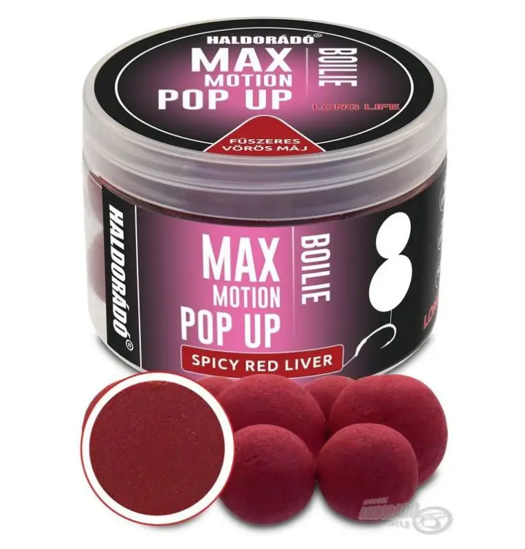 Haldorado Max Motion Pop Up Spicy Red Liver 16 - 20mm Boilies Extra Intensive Premium Collection-Köder-JJ-Fishing
