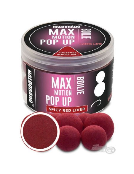 Haldorado Max Motion Pop Up Spicy Red Liver 16 - 20mm Boilies Extra Intensive Premium Collection-Köder-JJ-Fishing