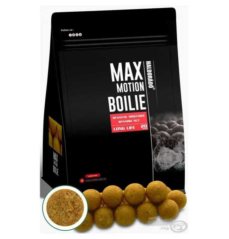 Haldorado Max Motion Long Life Spanische Haselnuss 20mm 800g Boilies Extra Intensive Premium Collection-Köder-JJ-Fishing
