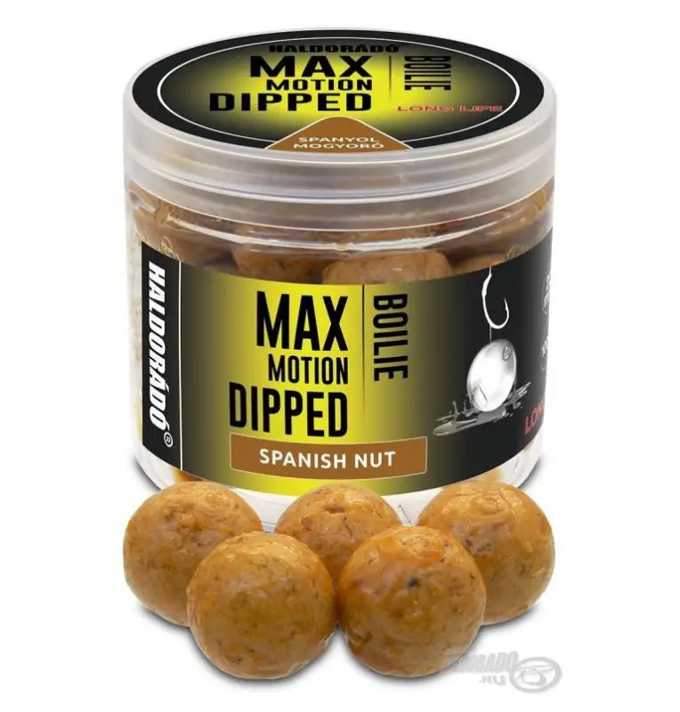 Haldorado Max Motion Dipped Hookbaits Spanische Haselnuss 20mm Boilies Extra Intensive Inserted Premium Collection-Köder-JJ-F...