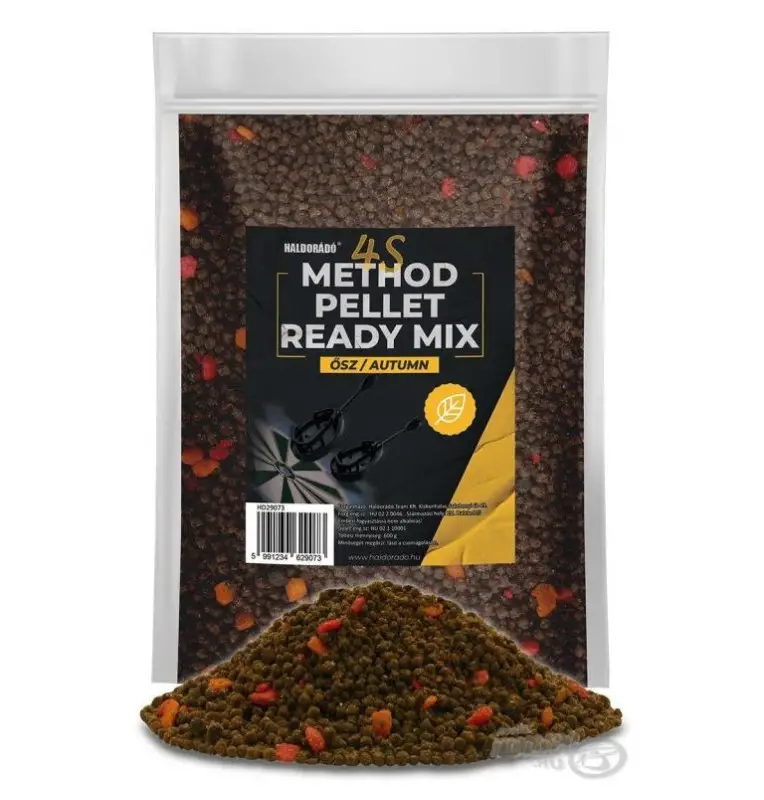 Haldorado 4S Ready Mix Herbst Method Pellet 2-4mm Vorgefeuchtet Groundbait Feeder-Köder-JJ-Fishing