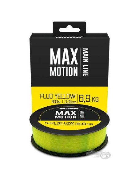 Haldorado MAX MOTION Schnur Fluo Yellow 0,25 mm / 900 m 6,9Kg Tragkraft Monofile Angelschnur Premium Qualität-Endtackle-JJ-Fi...