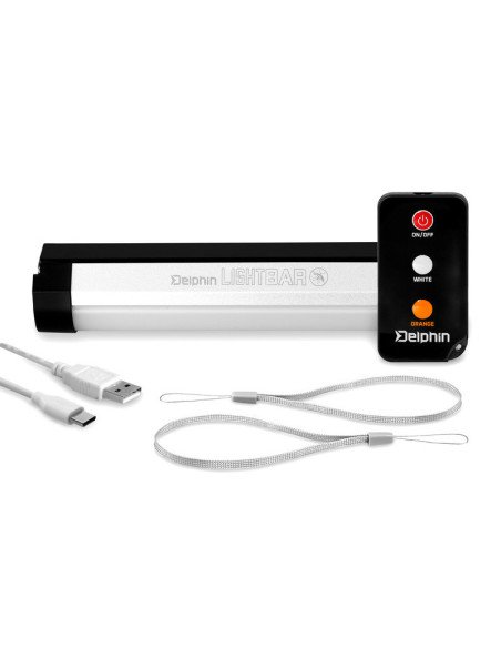 Delphin LightBAR UC Bivvy Light mit Fernbedienung 5700K 2000mAH Anti Insekten Orange Light-Tackle & Co-JJ-Fishing