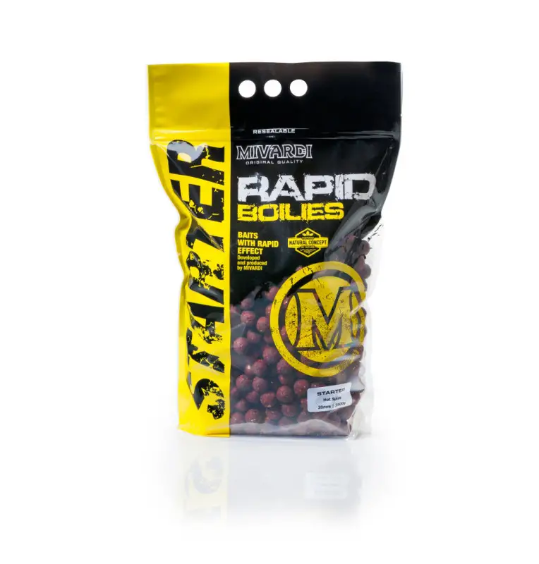 Mivardi Rapid Starter Boilies Hot Spice 20mm 3500g - Feed Range Edition Extra Hot-Köder-JJ-Fishing