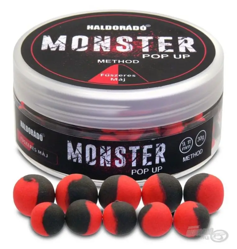Haldorado MONSTER Spicy Liver Pop Up Method 9-11mm Boilie Hochntensiev Duo Collor Method Feeder-Köder-JJ-Fishing