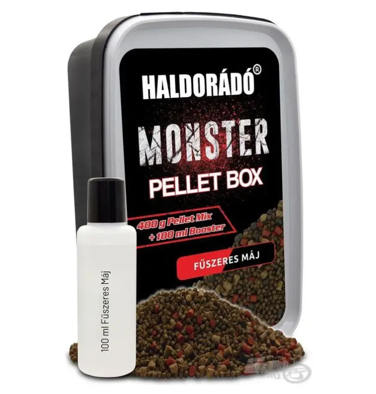 Haldorado MONSTER Pellet Box Spicy Liver inkl. Liquid Profi Edition-Köder-JJ-Fishing