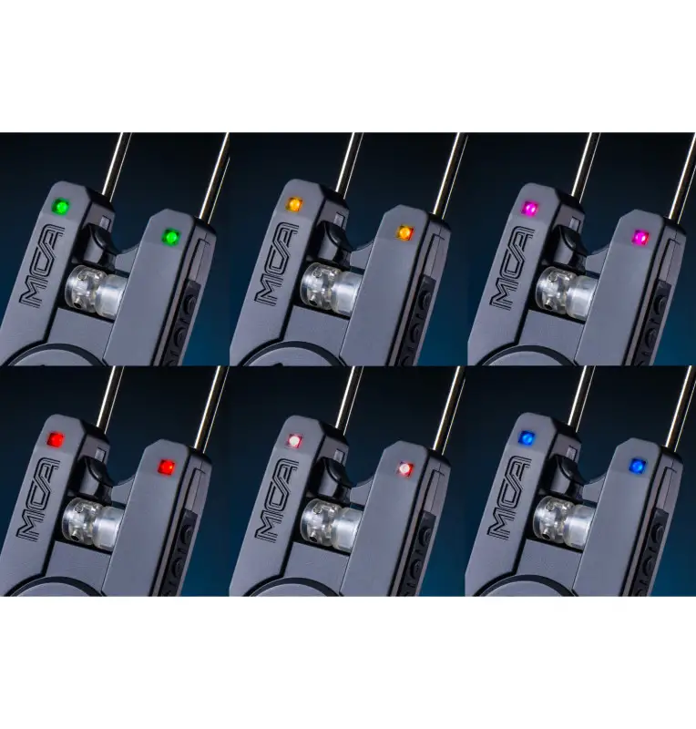 Mivardi MCA Wireless 3+1 Funkbissanzeiger Set mit Tasche Farbtausch-Tackle & Co-JJ-Fishing