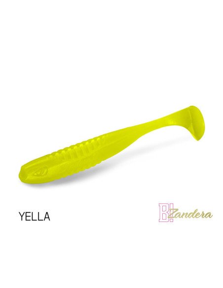 Delphin ZANDERA FlexiFLOAT YELLA 12cm UV Active Gummifisch Zander Special Köder 5 Stk.-Köder-JJ-Fishing