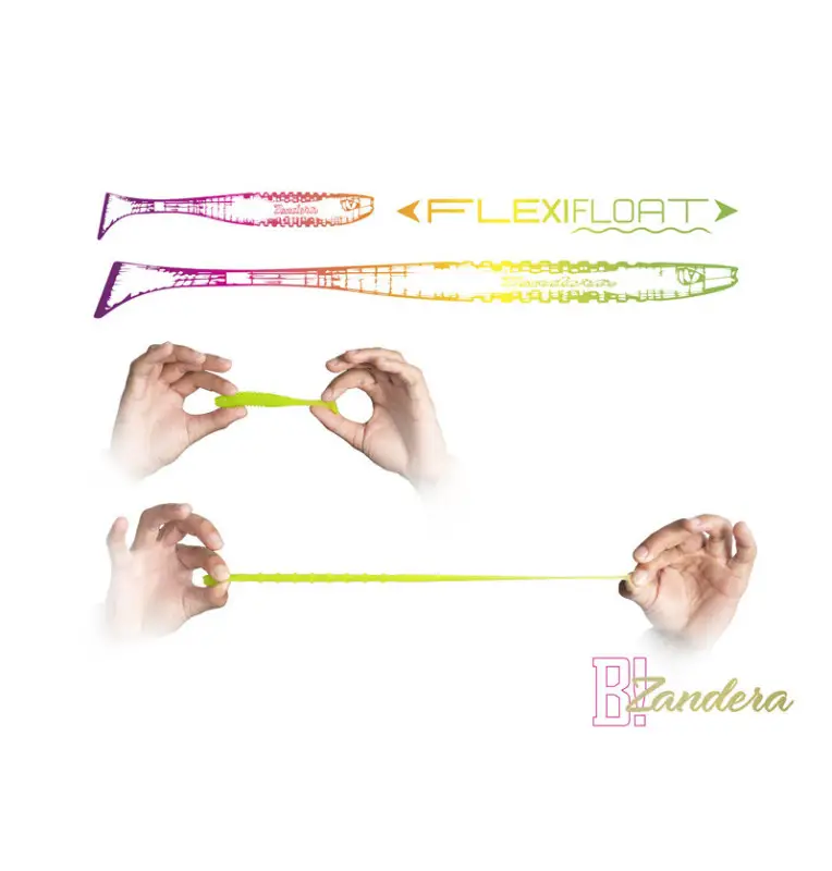 Delphin ZANDERA FlexiFLOAT YELLA 12cm UV Active Gummifisch Zander Special Köder 5 Stk.-Köder-JJ-Fishing
