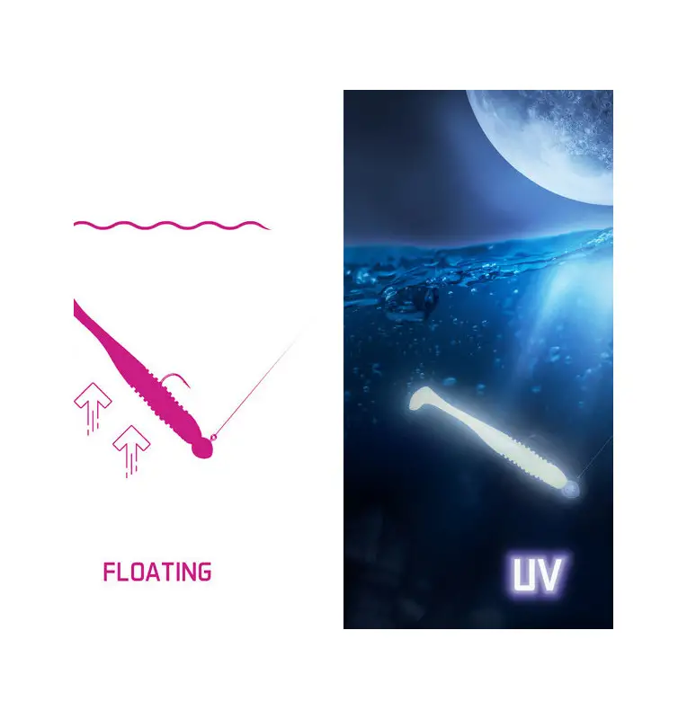 Delphin ZANDERA FlexiFLOAT GREENCH 12cm UV Active Gummifisch Zander Special Köder 5 Stk.-Köder-JJ-Fishing
