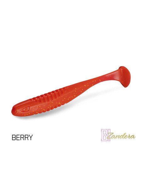 Delphin ZANDERA FlexiFLOAT BERRY 12cm UV Active Gummifisch Zander Special Köder 5 Stk.-Bait-JJ-Fishing