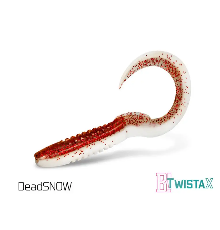 Delphin TwistaX Eeltail DEADSNOW 15cm UV Active Twister Eal 5 Stk. Gummifisch Spinnköder-Bait-JJ-Fishing
