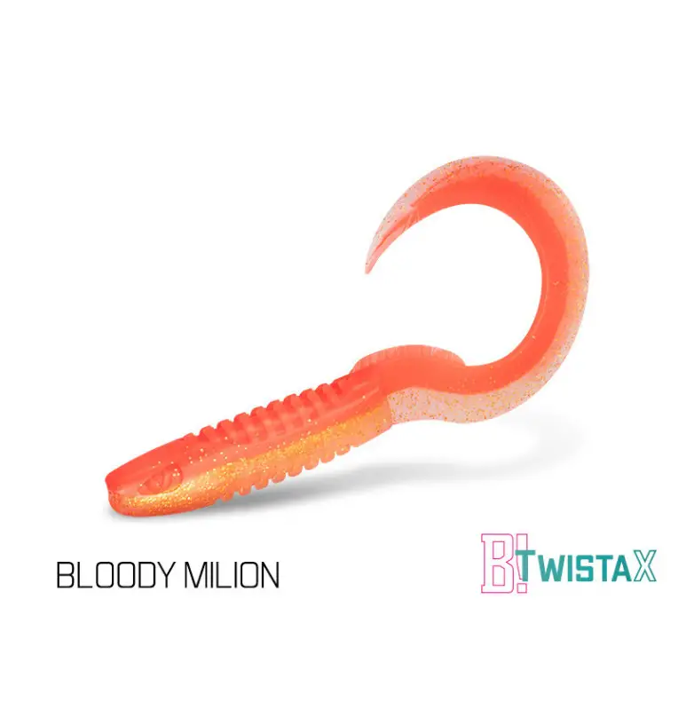 Delphin TwistaX Eeltail BLOODY MILION 15cm UV Active Twister Eal 5 Stk. Gummifisch Spinnköder-Köder-JJ-Fishing