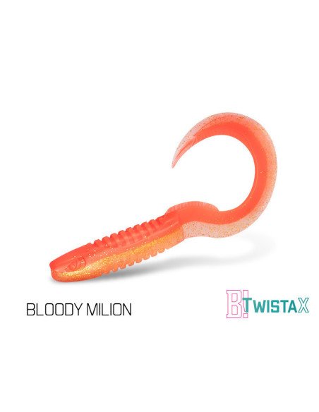 Delphin TwistaX Eeltail BLOODY MILION 15cm UV Active Twister Eal 5 Stk. Gummifisch Spinnköder-Köder-JJ-Fishing