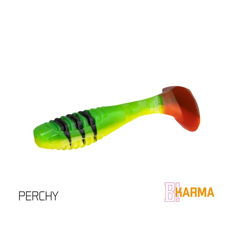 Delphin Karma UV Active PERCHY 10cm 5 Stück LängeActive Salted Gummifische-Bait-JJ-Fishing