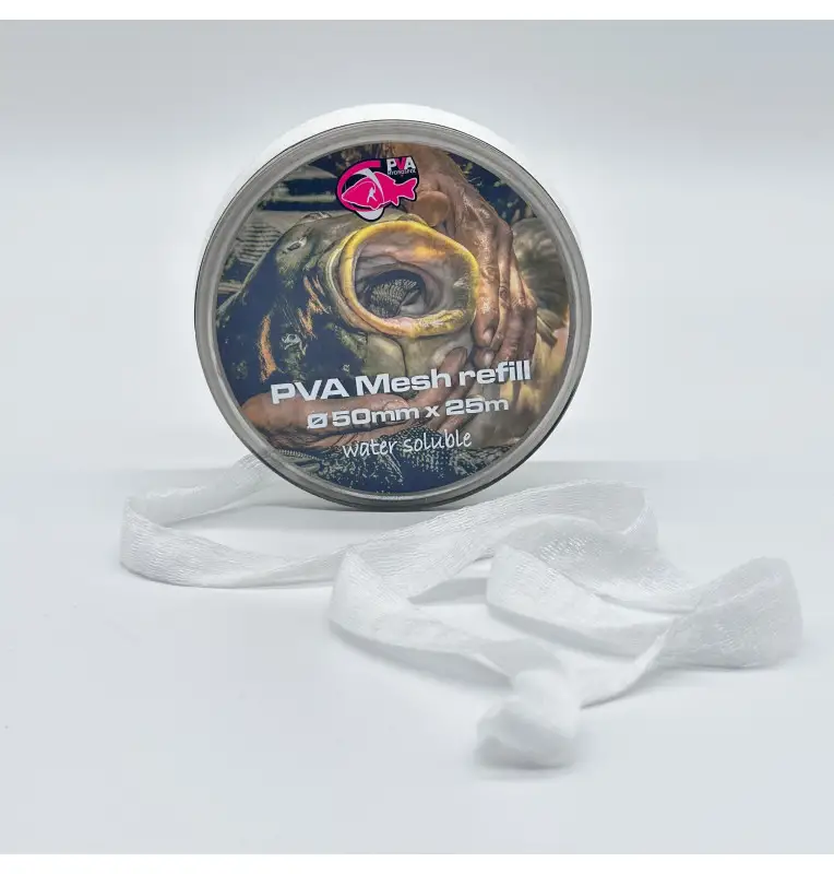 PVA Hydrospol Mesh Refill 25m 50mm Slow Melt All Season Reißfestes Material Wasserlöslich-Endtackle-JJ-Fishing