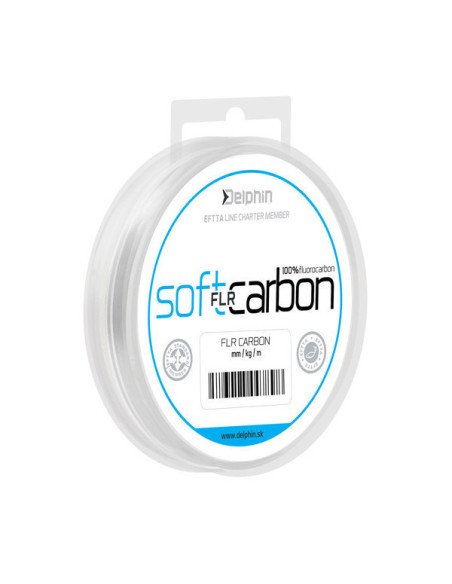 Delphin SOFT FLR CARBON 0,405mm 10,1kg 20m 100% Fluorocarbon Transparent Vorfachmaterial-Endtackle-JJ-Fishing