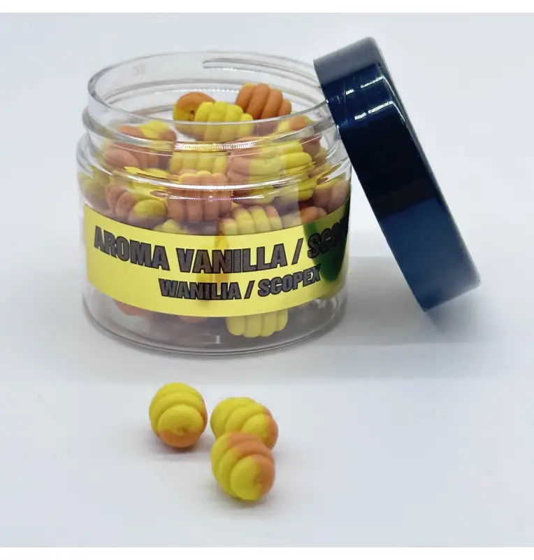 Traper Fluo Duo Color Maggot 8mm Vanille Scopex 25g UV Active-Köder-JJ-Fishing