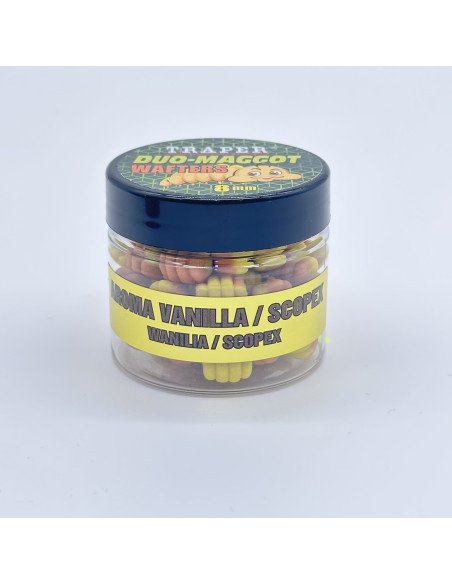Traper Fluo Duo Color Maggot 8mm Vanille Scopex 25g UV Active-Köder-JJ-Fishing
