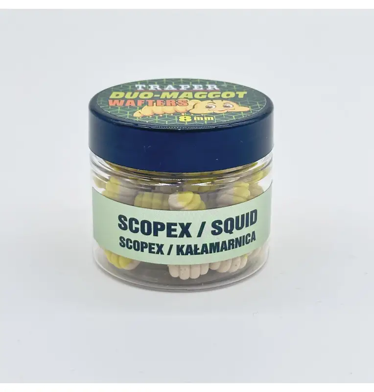 Traper Fluo Duo Color Maggot 8mm Scopex Squid 25g UV Active-Köder-JJ-Fishing