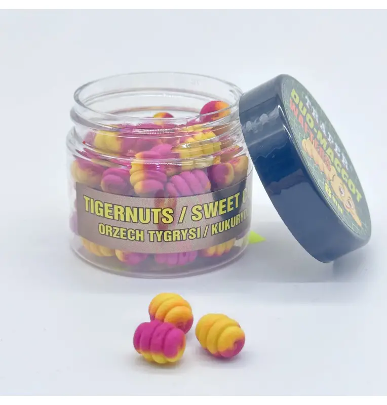 Traper Fluo Duo Color Maggot 8mm Tigernuss Sweet Corn 25g UV Active-Bait-JJ-Fishing