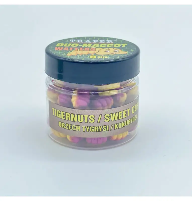 Traper Fluo Duo Color Maggot 8mm Tigernuss Sweet Corn 25g UV Active-Köder-JJ-Fishing