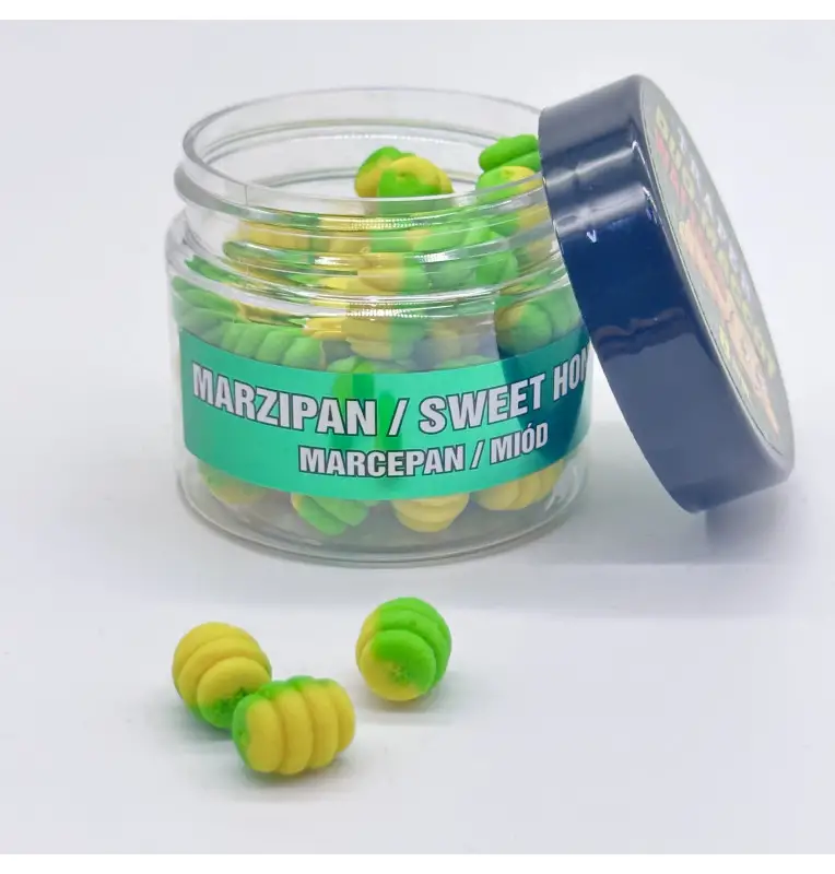 Traper Fluo Duo Color Maggot 8mm Marzipan Honig 25g UV Activ-Köder-JJ-Fishing