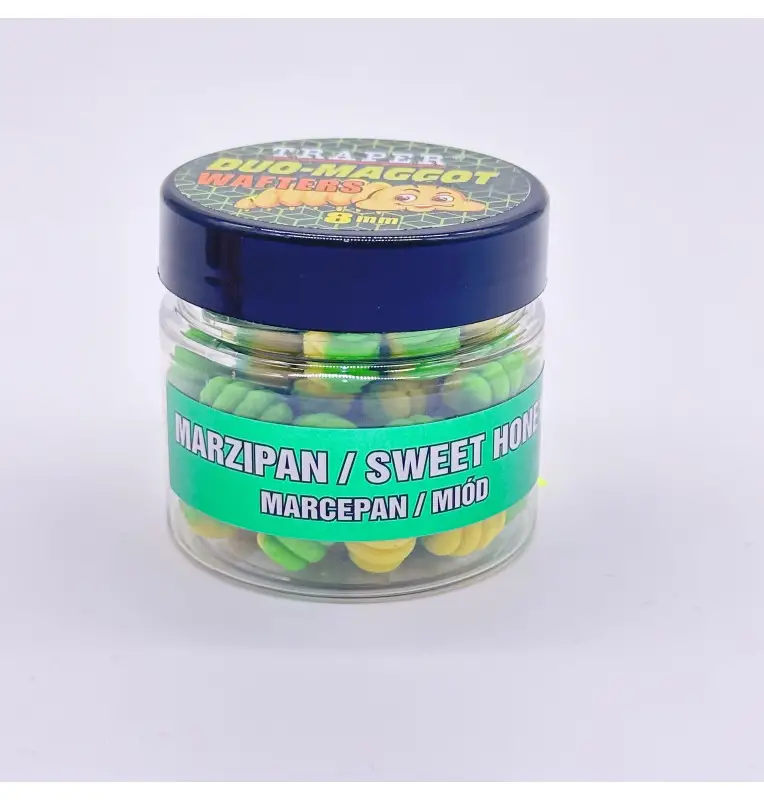 Traper Fluo Duo Color Maggot 8mm Marzipan Honig 25g UV Activ-Köder-JJ-Fishing