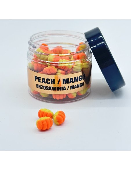 Traper Fluo Duo Color Maggot 8mm Mango & Peach 25g UV Active-Köder-JJ-Fishing