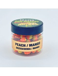 Traper Fluo Duo Color Maggot 8mm Mango & Peach 25g UV Active-Bait-JJ-Fishing 2