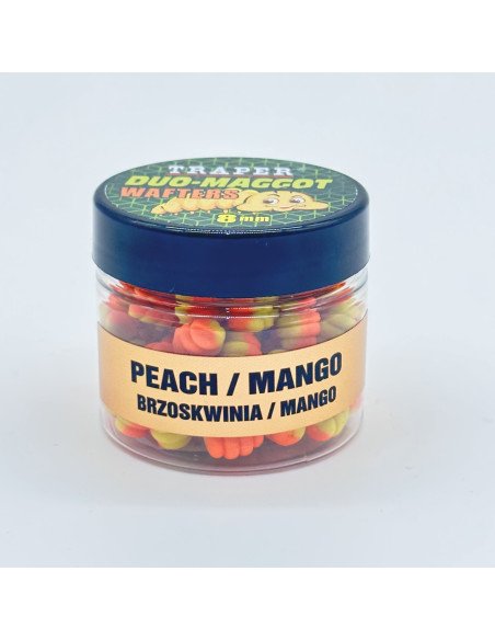 Traper Fluo Duo Color Maggot 8mm Mango & Peach 25g UV Active-Köder-JJ-Fishing