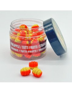 Traper Fluo Duo Color Maggot 8mm Ananas & Tutti-Frutti & Erdbeere 25g UV Active-Köder-JJ-Fishing