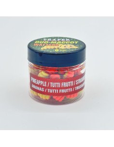 Traper Fluo Duo Color Maggot 8mm Ananas & Tutti-Frutti & Erdbeere 25g UV Active-Köder-JJ-Fishing 2