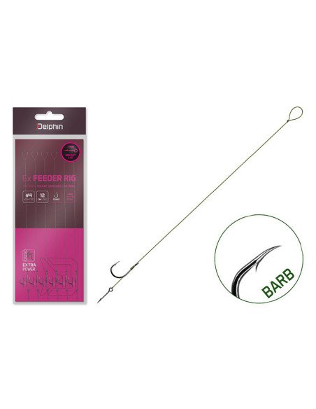 Delphin NOLIMIT Sting Größe 6 8cm 15lbs BARB Sting 7mm 6Stk. Method Feeder Vorfächer Extra Strong-Endtackle-JJ-Fishing