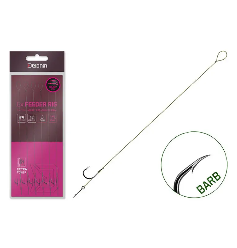 Delphin NOLIMIT Sting Größe 6 12cm 15lbs BARB Sting 7mm 6Stk. Method Feeder Vorfächer Extra Strong-Endtackle-JJ-Fishing