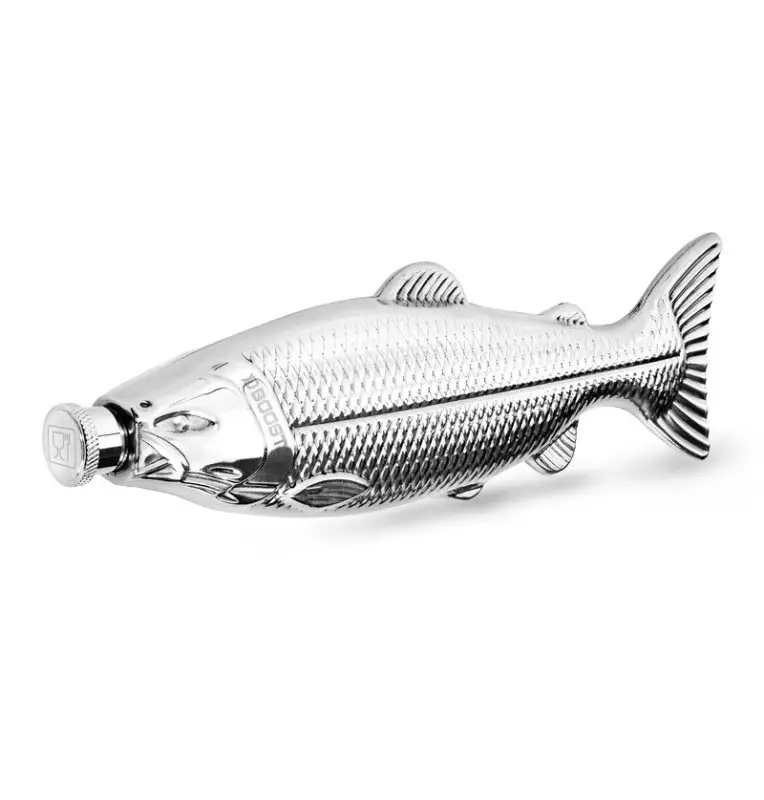 Delphin BOOST Edelstahl-Flachmann 140ml Getränkebehälter Fischform Fishing-Angelzubehör-JJ-Fishing